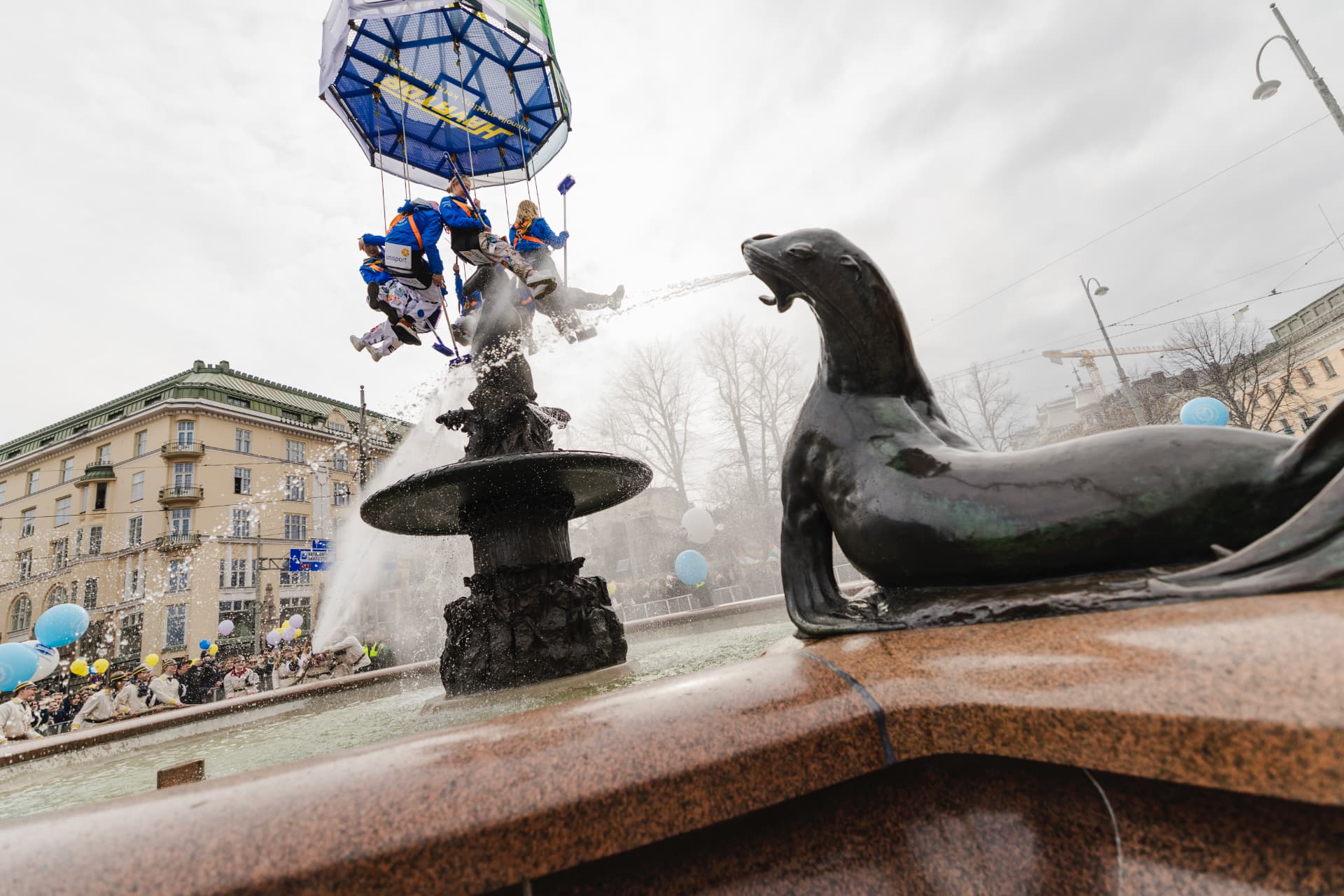 Public event at the Havis Amanda statue in Helsinki